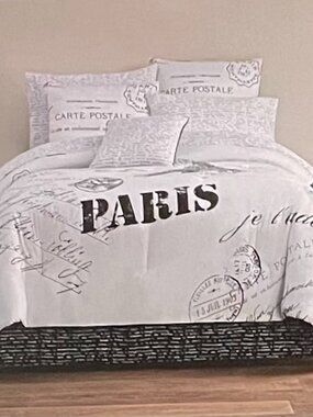 Queen size Paris bed comforter set